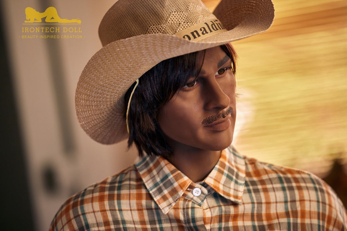 Irontech Black 175cm Cowboy Charles Male Sex Doll TPE - Sex Doll