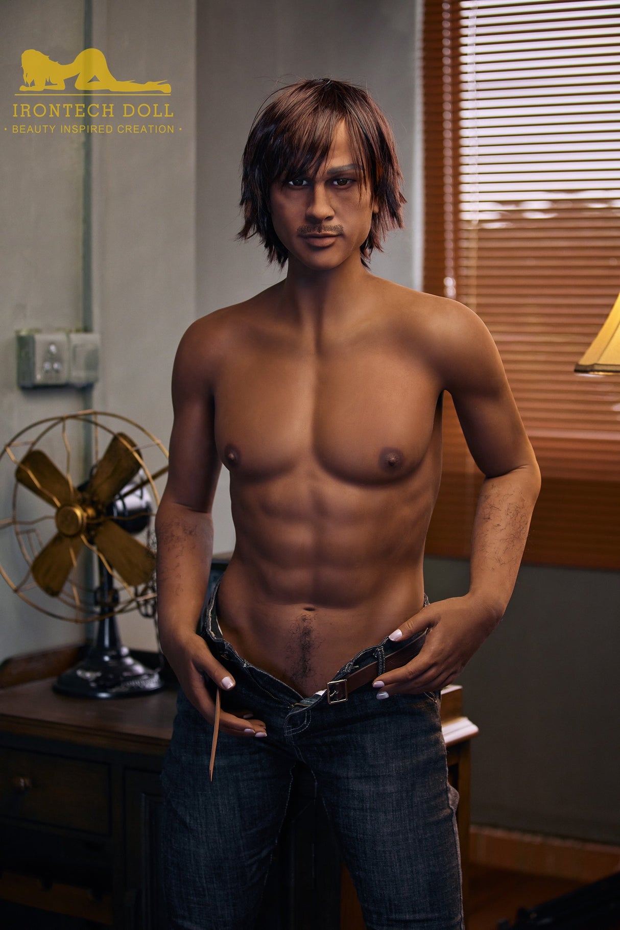 Irontech Black 175cm Cowboy Charles Male Sex Doll TPE - Sex Doll