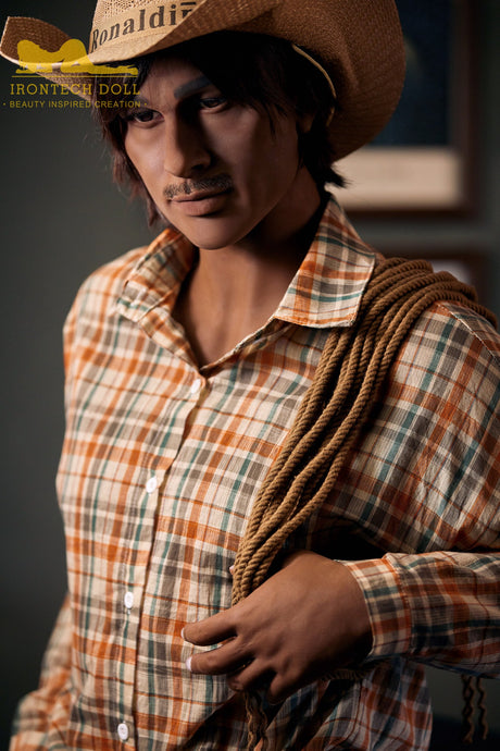 Irontech Black 175cm Cowboy Charles Male Sex Doll TPE - Sex Doll