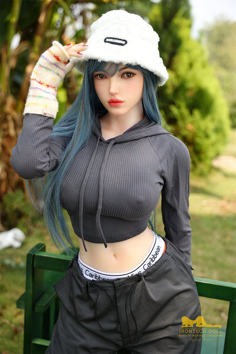 Irontech Blue Hair Sex Doll Joline 159cm S41 Plus Life Size TPE Body - Sex Doll