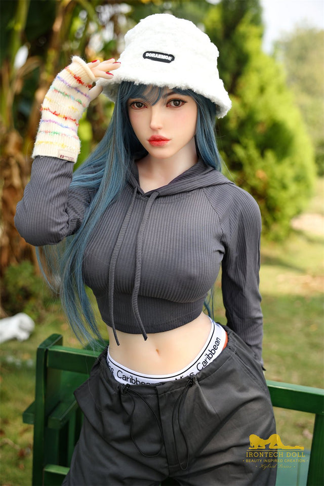 Irontech Blue Hair Sex Doll Joline 159cm S41 Plus Life Size TPE Body - Sex Doll