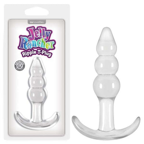 Jelly Rancher Ripple T - Plug - Clear 10.9 cm Butt Plug - ANAL TOYS