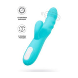 JOS Merry Swirl Rotating Shaft Rabbit Vibrator Blue - Adult Toys