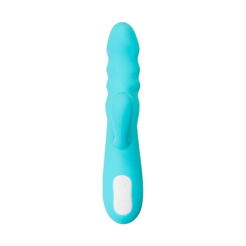 JOS Merry Swirl Rotating Shaft Rabbit Vibrator Blue - Adult Toys