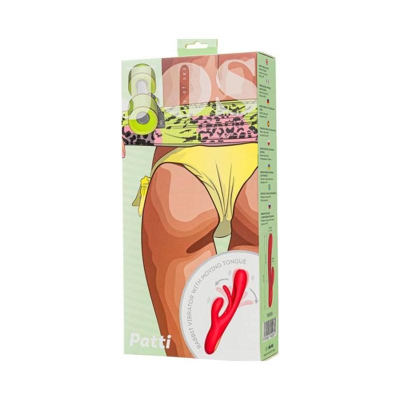 JOS Patti Moving Tongue Rabbit Vibrator Red - Adult Toys