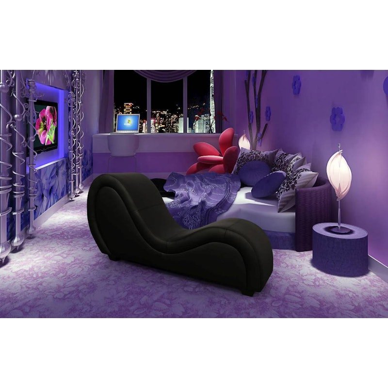Kama Sutra Mebon Chaise Love Lounge Leather Black - Adult Toys
