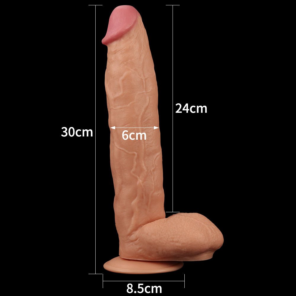King Size 11 Inch Realistic Dildo Flesh Color 29 5 Cm Long - DONGS