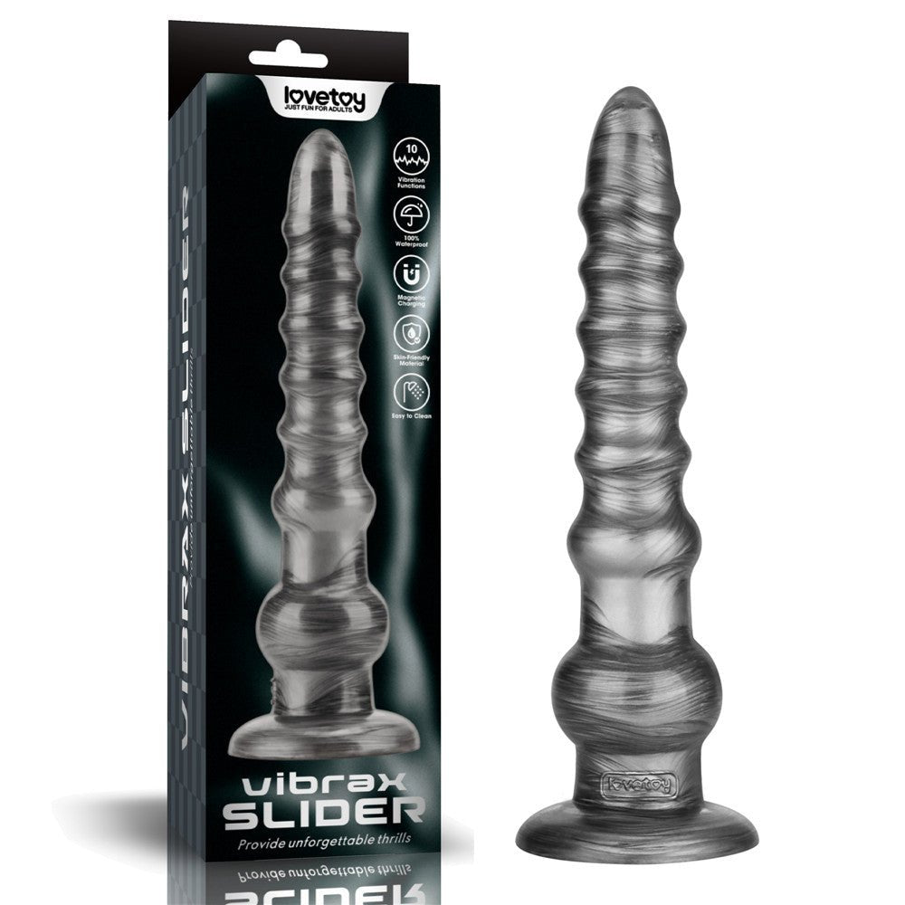 King Sized Vibrating Vibrax Slider - Grey 32.3 cm (12.5'') USB Rechargeable Vibrating Dildo - DONGS
