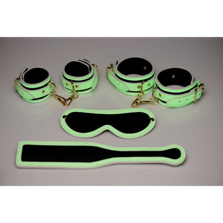 Kink In the Dark Glowing Bondage Set Fluro Green - Adult Toys
