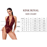 Kink Royal Draped Plunge Bodysuit Red - Lingerie
