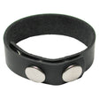 KinkLab 3 Snap Cock Ring - Black Leather Adjustable Cock Ring - COCK RINGS