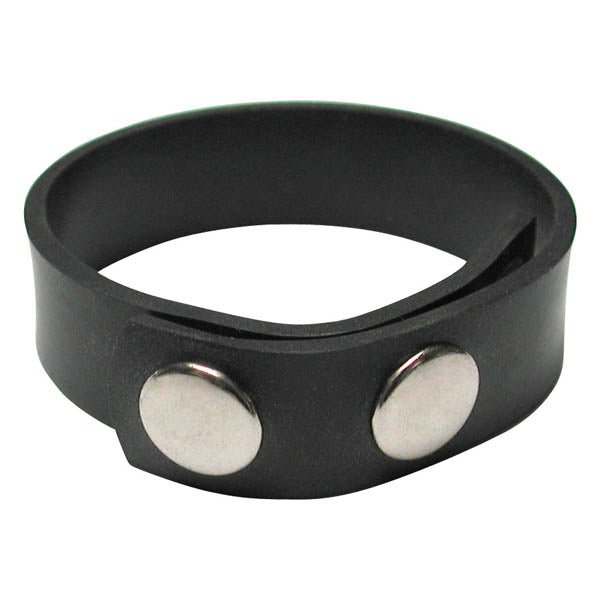 KinkLab 3 Snap Cock Ring - Black Rubber Adjustable Cock Ring - COCK RINGS