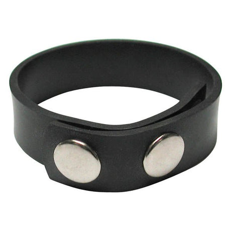 KinkLab 3 Snap Cock Ring - Black Rubber Adjustable Cock Ring - COCK RINGS