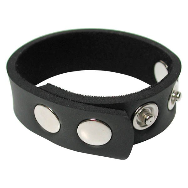 KinkLab 5 Snap Neoprene Cock Ring Black Adjustable - COCK RINGS