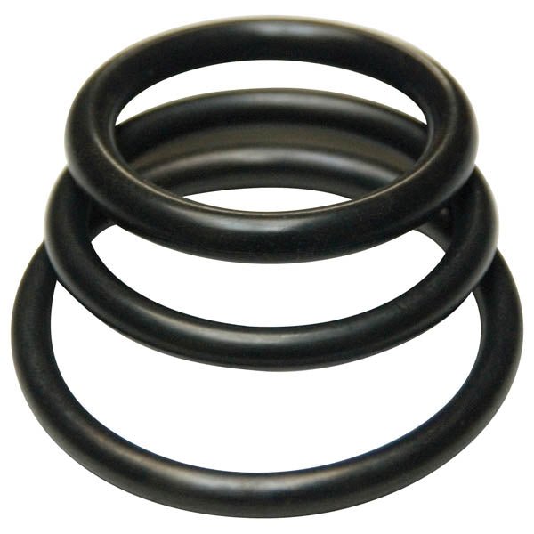 KinkLab Rubber Cock Rings - Black Rubber Cock Rings - Set of 3 Sizes - COCK RINGS