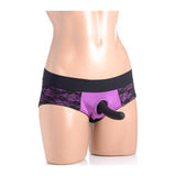 Lace Envy Panty Harness Purple L/XL - Adult Toys
