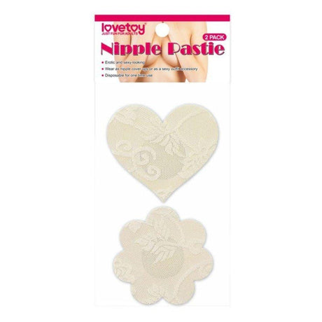 Lace Heart and Flower Nipple Pasties Twin Pk - Adult Toys