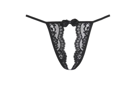 Lace Open Front G - String Black - Lingerie