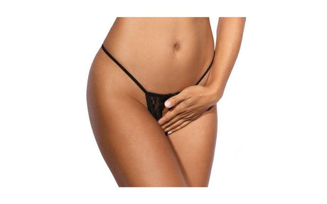 Lace Open Front G - String Black - Lingerie