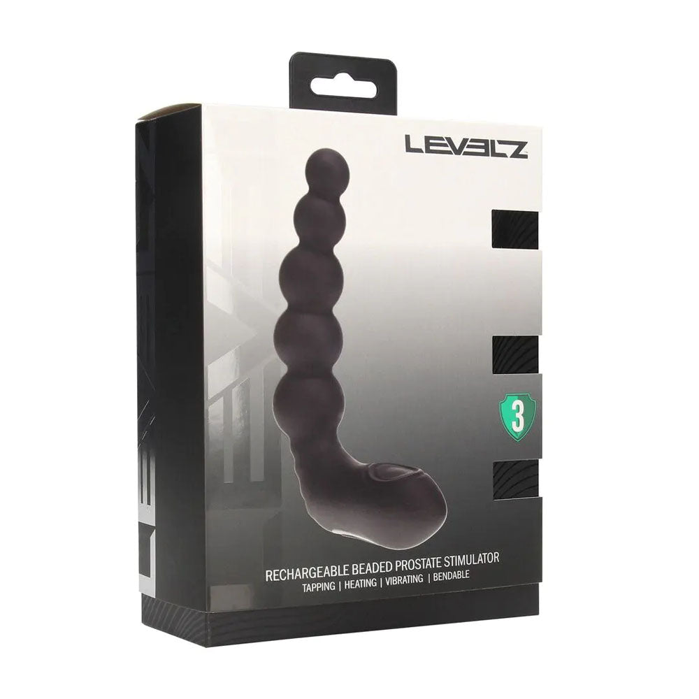 LEVELZ Beaded Prostate Massager Heating And Vibrating Black - ANAL TOYS