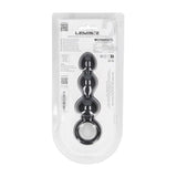 LEVELZ Beaded Silicone Anal Probe With Loop Black 15.3cm - ANAL TOYS