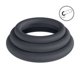 Levelz Classic Silicone Cock Ring Set L XL XXL Black - COCK RINGS