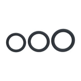 Levelz Classic Silicone Cock Ring Set L XL XXL Black - COCK RINGS