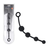 Levelz Curved Flexible Silicone Anal Beads Black 29.5 cm - ANAL TOYS
