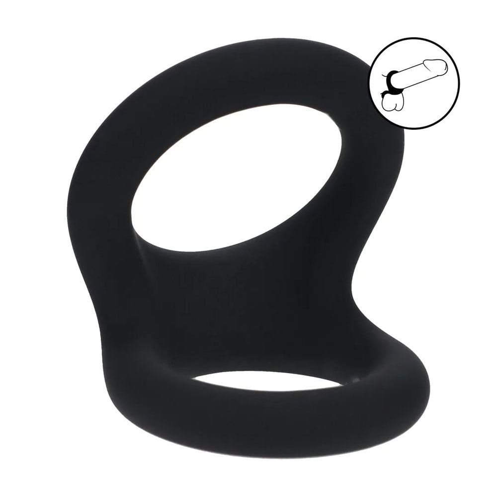 LEVELZ Double O Silicone Cock Ring Size M Black - COCK RINGS