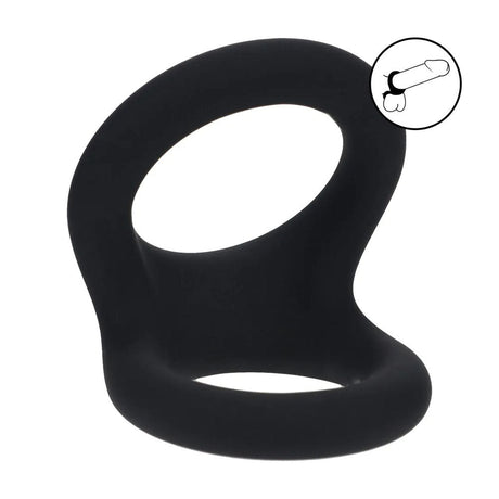 LEVELZ Double O Silicone Cock Ring Size M Black - COCK RINGS