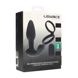 LEVELZ Dual Vibrating Prostate Stimulator With Cock Ring Black - ANAL TOYS