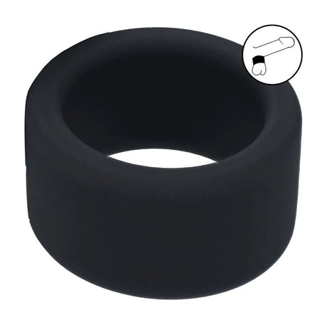 Levelz Liquid Silicone Ball Strap Medium Black For Men - COCK RINGS