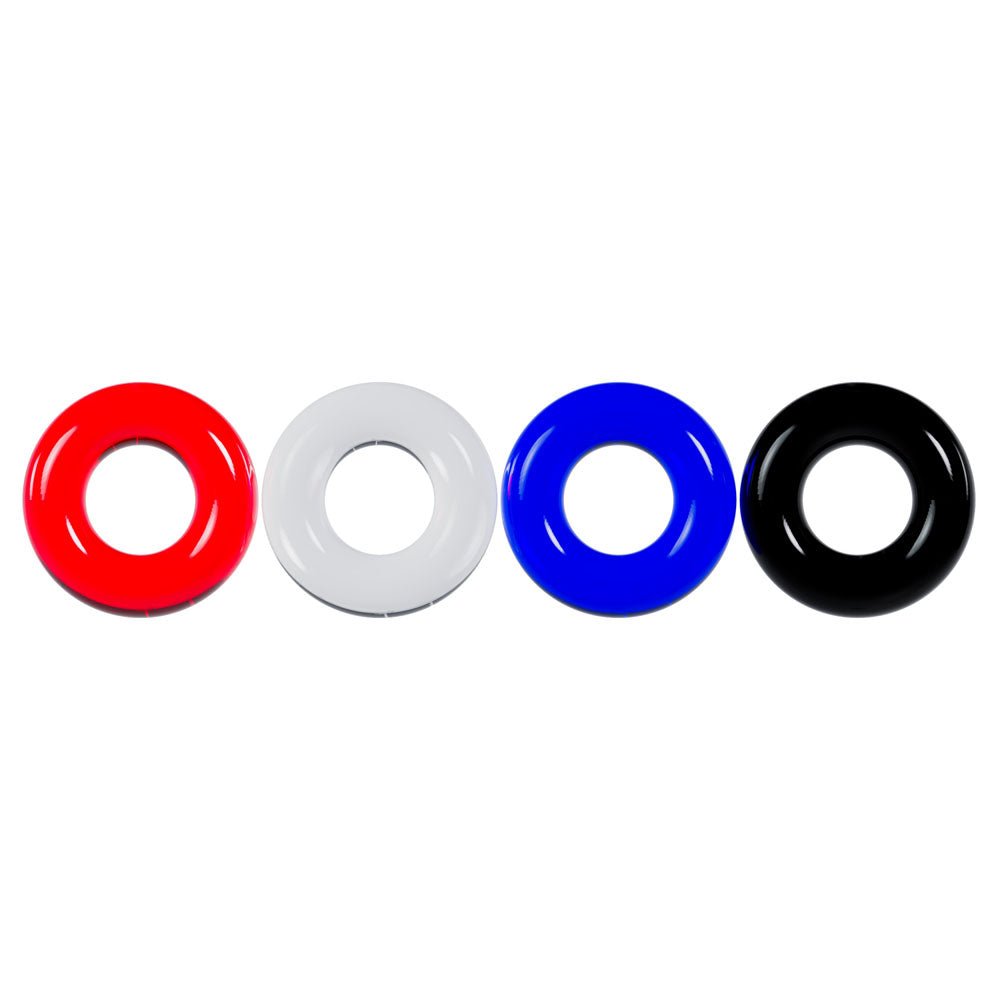 Levelz Multicolour Cock Ring Set 4 Pack Coloured Cock Rings - COCK RINGS