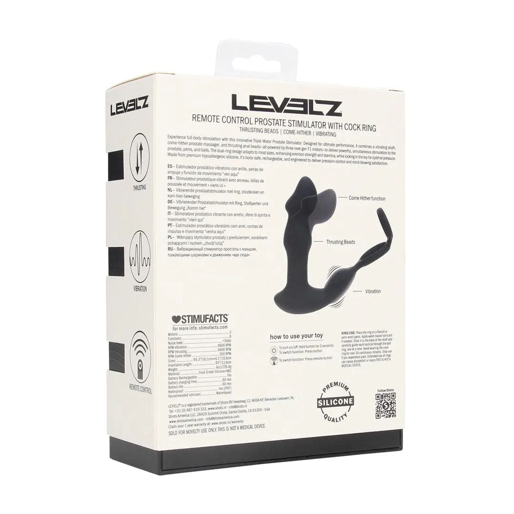 Levelz Remote Controlled Prostate Stimulator With Cock Ring - ANAL TOYS