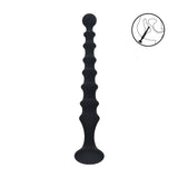 Levelz Ribbed Silicone Flared Anal Probe Black 26.7cm - ANAL TOYS