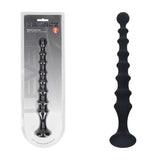 Levelz Ribbed Silicone Flared Anal Probe Black 26.7cm - ANAL TOYS