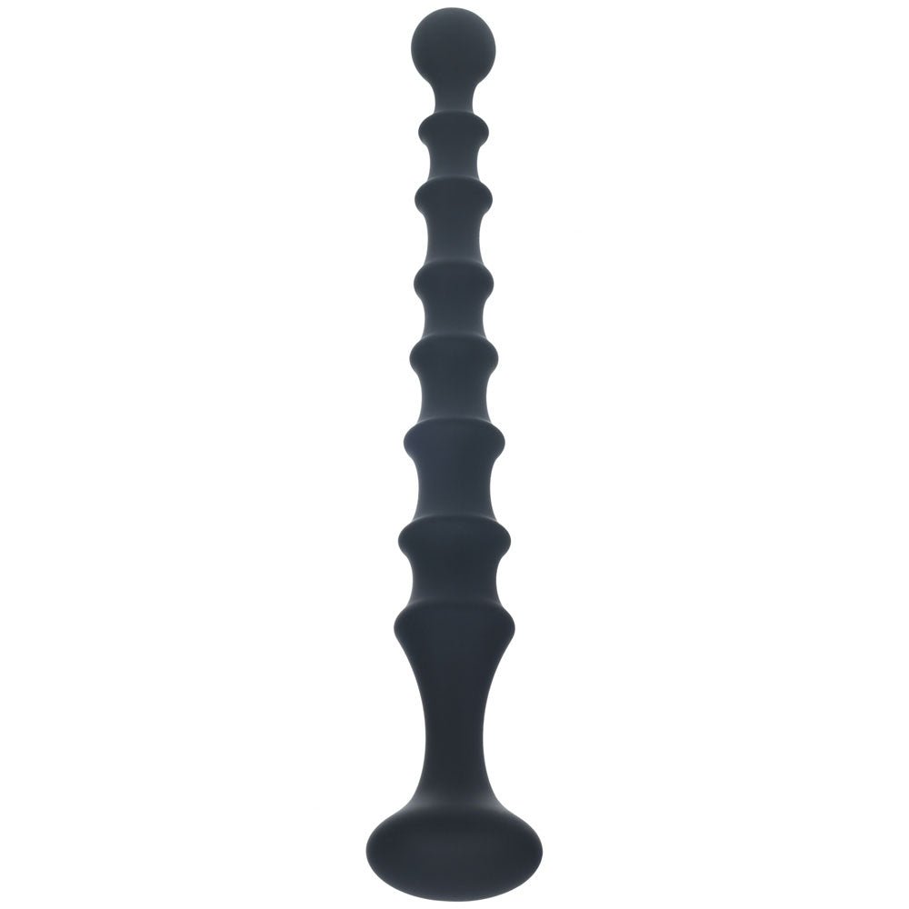 Levelz Ribbed Silicone Flared Anal Probe Black 26.7cm - ANAL TOYS