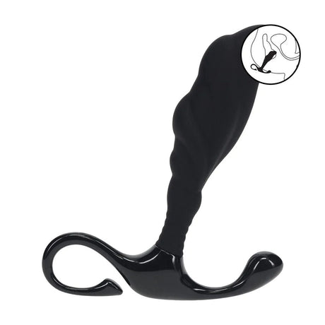 LEVELZ Rippled Prostate Massager With Hard Loop Large Black - ANAL TOYS