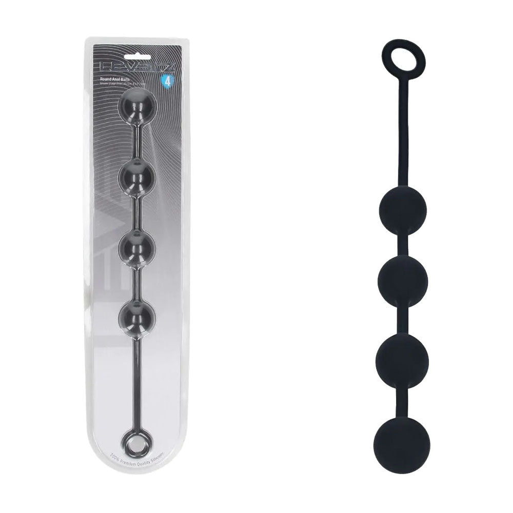 LEVELZ Round Silicone Anal Balls L 40mm Black - ANAL TOYS