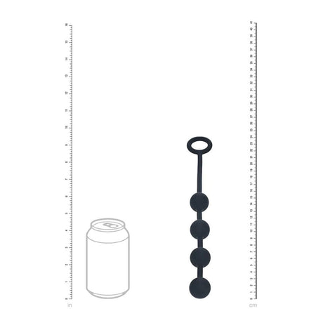 Levelz Round Silicone Anal Balls Medium Black 20mm - ANAL TOYS