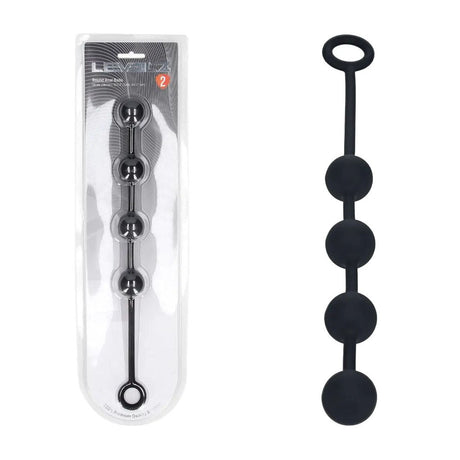 Levelz Round Silicone Anal Balls Medium Black 20mm - ANAL TOYS