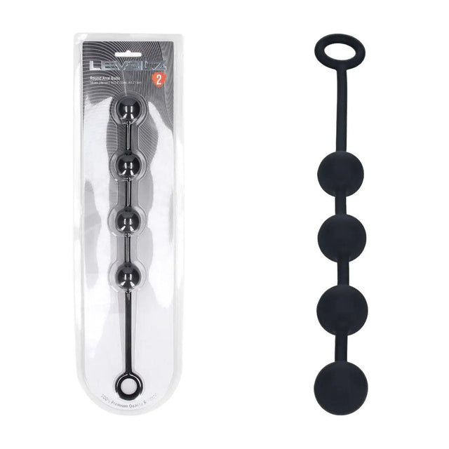 Levelz Round Silicone Anal Balls Medium Black 20mm - ANAL TOYS