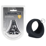 LEVELZ Silicone Cock and Ball Harness Black - COCK RINGS