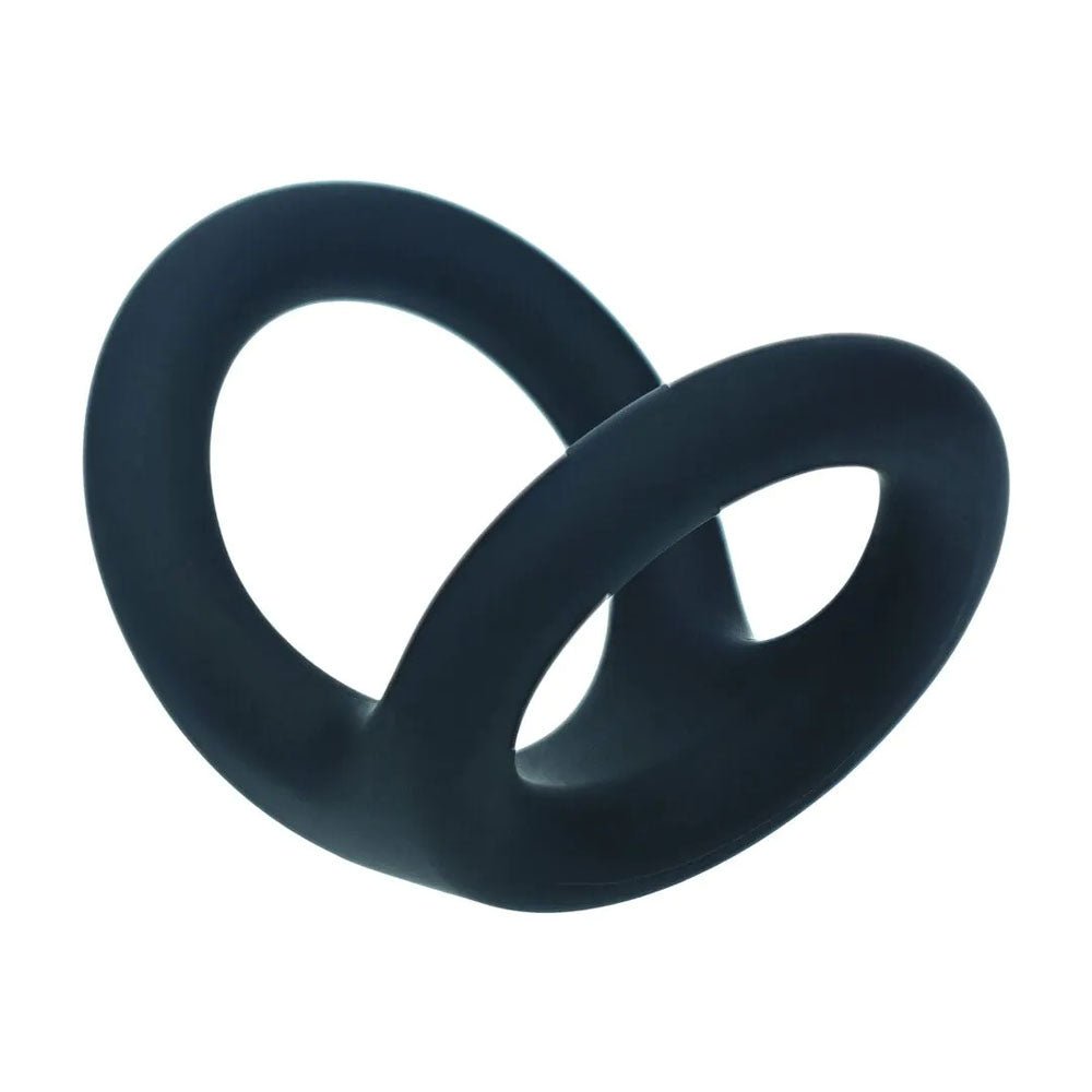 Levelz Silicone Cock Ring Double O Large Black For Men - COCK RINGS