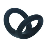 Levelz Silicone Cock Ring Double O Large Black For Men - COCK RINGS