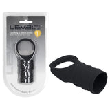 Levelz Silicone Cock Ring With Ribbed Sleeve Black - COCK RINGS