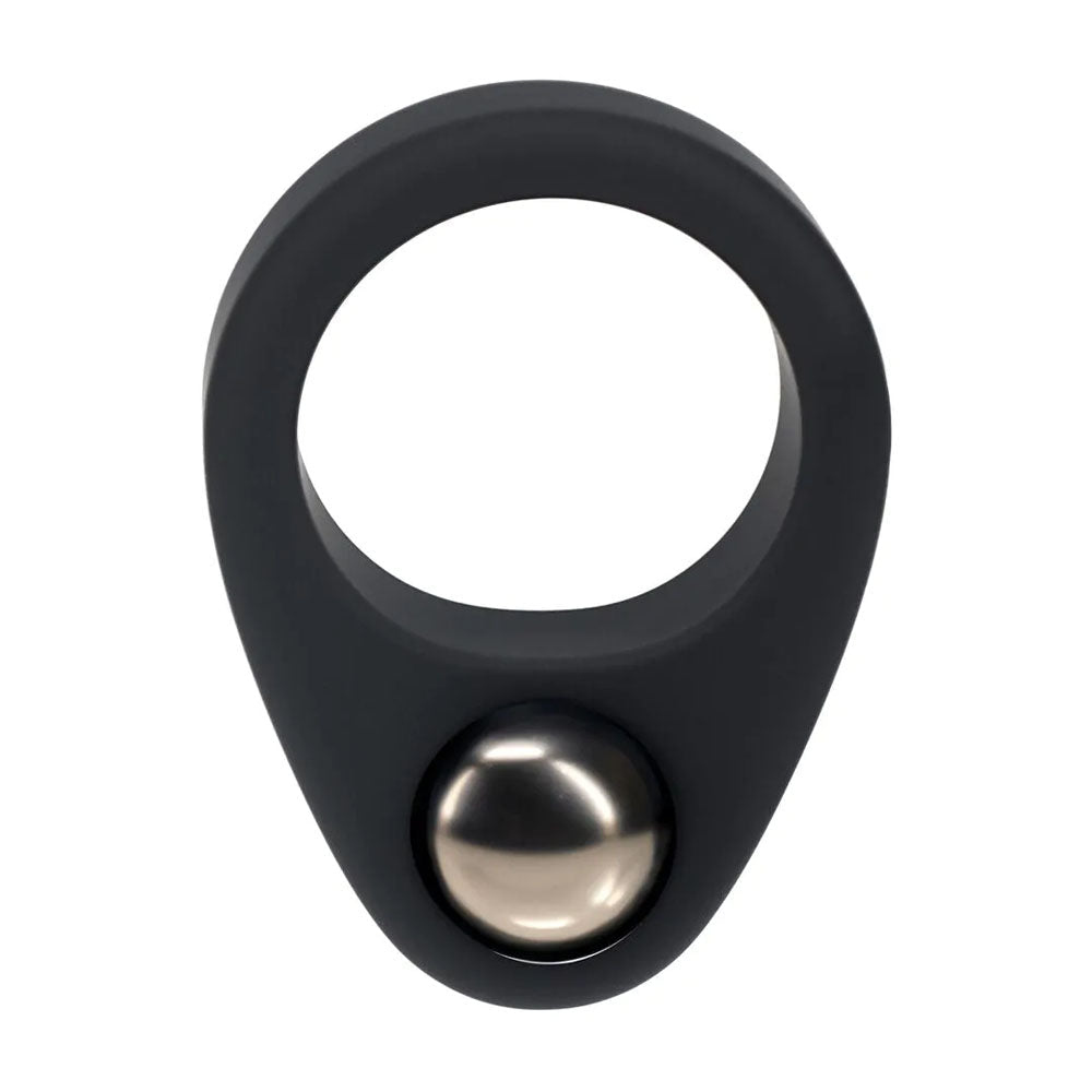 LEVELZ Single Weighted Ball Cock Ring Black - COCK RINGS