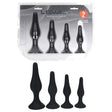 Levelz Slim Silicone Anal Plug Kit of 4 Sizes Black Butt Plugs Set - ANAL TOYS