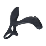 Levelz Vibrating Cock Ring With Shaft Loop Black - COCK RINGS