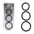 LEVELZ Wide O Silicone Cock Ring Set Of 3 Sizes L XL 2X Black - COCK RINGS